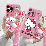 Cartoon Hello Kitty iPhone Case with Keychain - MINISO Soft TPU Cover - AKM CASE｜iPhone Case & Accesories Worldwide