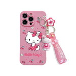 Cartoon Hello Kitty iPhone Case with Keychain - MINISO Soft TPU Cover - AKM CASE｜iPhone Case & Accesories Worldwide