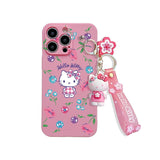 Cartoon Hello Kitty iPhone Case with Keychain - MINISO Soft TPU Cover - AKM CASE｜iPhone Case & Accesories Worldwide