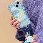 Cartoon Hello Kitty Kuromi 3D Dog Chain iPhone Case - MINISO Clear Soft Cover - AKM CASE｜iPhone Case & Accesories Worldwide