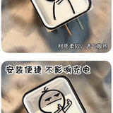 Creative Line Cute Case for iPhone 15 14 13 Pro Max 18/20W Charger Charging Protector Data Wire Winder Simple Line Art Cover - AKM CASE｜iPhone Case & Accesories Worldwide