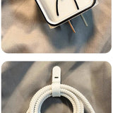 Creative Line Cute Case for iPhone 15 14 13 Pro Max 18/20W Charger Charging Protector Data Wire Winder Simple Line Art Cover - AKM CASE｜iPhone Case & Accesories Worldwide