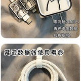 Creative Line Cute Case for iPhone 15 14 13 Pro Max 18/20W Charger Charging Protector Data Wire Winder Simple Line Art Cover - AKM CASE｜iPhone Case & Accesories Worldwide