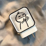 Creative Line Cute Case for iPhone 15 14 13 Pro Max 18/20W Charger Charging Protector Data Wire Winder Simple Line Art Cover - AKM CASE｜iPhone Case & Accesories Worldwide