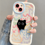 Cut Cat Aninal Phone Case For iPhone 13 Funda iPhone 15 11 16 14 17 Pro Max Air 12 7 8 Plus SE 2020 17promax Silicone Soft Cover - AKM CASE｜iPhone Case & Accesories Worldwide