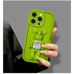 Cute 3D Bear Bracket TPU Silicone Shockproof Matte Cover Case - AKM CASE｜iPhone Case & Accesories Worldwide
