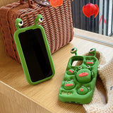 Cute 3D Cartoon Frog Bracket Soft Silicone iPhone Case with Stand Holder - AKM CASE｜iPhone Case & Accesories Worldwide