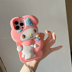 Cute 3D Cartoon My Melody Embrace Strawberries Soft Silicone Cover - AKM CASE｜iPhone Case & Accesories Worldwide