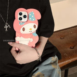 Cute 3D Cartoon My Melody Embrace Strawberries Soft Silicone Cover - AKM CASE｜iPhone Case & Accesories Worldwide