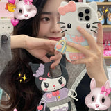 Cute 3D Cartoon Phone Case Soft Silicone Matte Cover Kuromi - AKM CASE｜iPhone Case & Accesories Worldwide