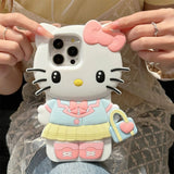 Cute 3D Cartoon Soft Silicone Matte Cover Hello Kitty - AKM CASE｜iPhone Case & Accesories Worldwide