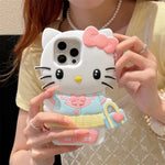 Cute 3D Cartoon Soft Silicone Matte Cover Hello Kitty - AKM CASE｜iPhone Case & Accesories Worldwide