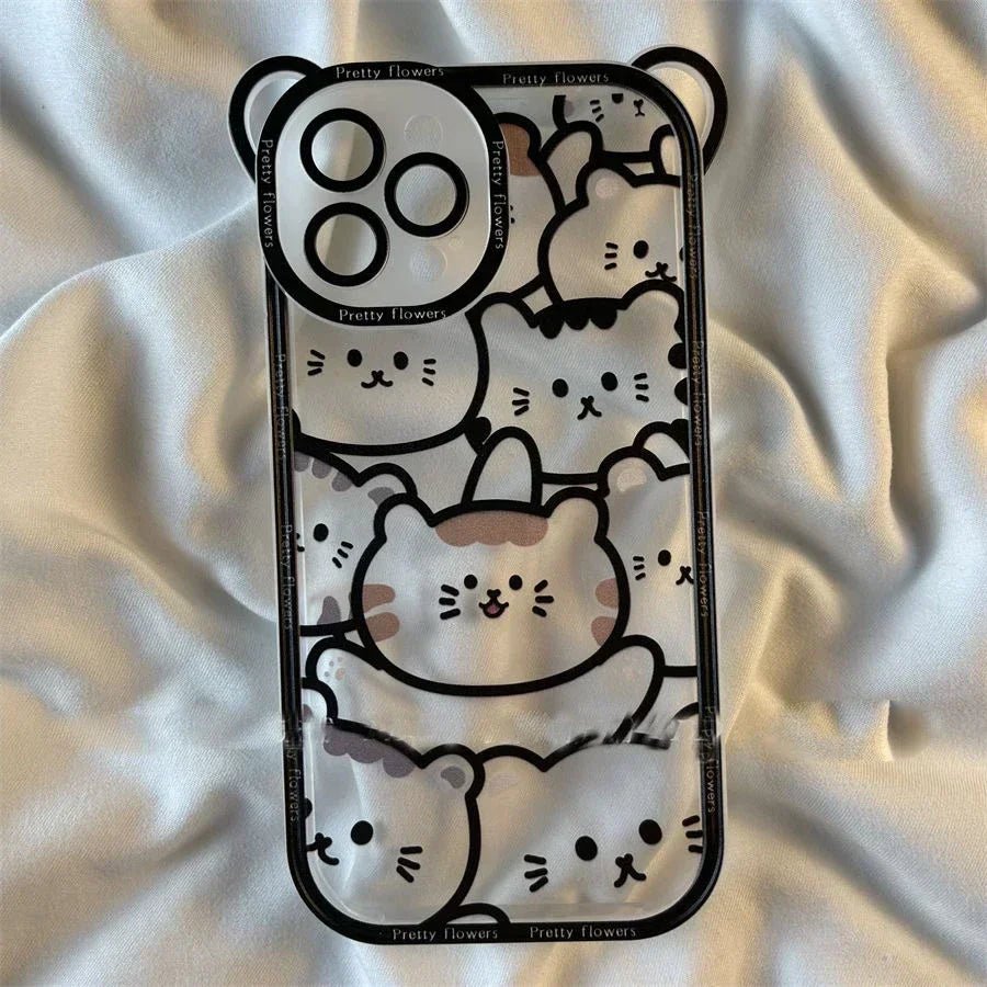 Cute Cartoon Flowers Bear Crossbody Phone Case for iPhone - AKM CASE｜iPhone Case & Accesories Worldwide