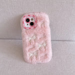 Cute Embroidered Bow Plush Phone Case for Girls - AKM CASE｜iPhone Case & Accesories Worldwide