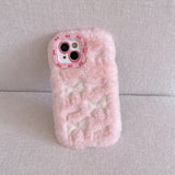 Cute Embroidered Bow Plush Phone Case for Girls - AKM CASE｜iPhone Case & Accesories Worldwide