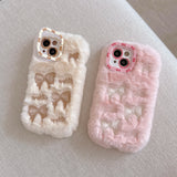 Cute Embroidered Bow Plush Phone Case for Girls - AKM CASE｜iPhone Case & Accesories Worldwide