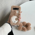 Cute Embroidered Moon Star Folding Plush Phone Case with Chain - AKM CASE｜iPhone Case & Accesories Worldwide