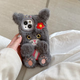 Cute Flower Cat Plush Phone Case - AKM CASE｜iPhone Case & Accesories Worldwide