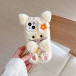 Cute Flower Cat Plush Phone Case - AKM CASE｜iPhone Case & Accesories Worldwide