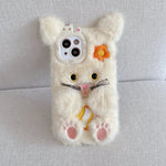 Cute Flower Cat Plush Phone Case - AKM CASE｜iPhone Case & Accesories Worldwide