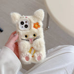 Cute Flower Cat Plush Phone Case - AKM CASE｜iPhone Case & Accesories Worldwide