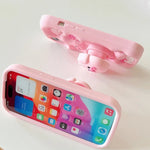 Cute Pig Telescopic Bracket iPhone Case - KASONPAI 3D Silicone Stand Cover - AKM CASE｜iPhone Case & Accesories Worldwide