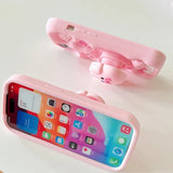 Cute Pig Telescopic Bracket iPhone Case - KASONPAI 3D Silicone Stand Cover - AKM CASE｜iPhone Case & Accesories Worldwide