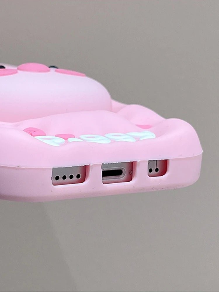 Cute Pig Telescopic Bracket iPhone Case - KASONPAI 3D Silicone Stand Cover - AKM CASE｜iPhone Case & Accesories Worldwide
