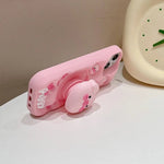 Cute Pig Telescopic Bracket iPhone Case - KASONPAI 3D Silicone Stand Cover - AKM CASE｜iPhone Case & Accesories Worldwide