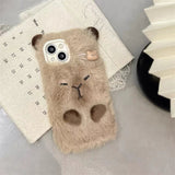Cute Plush Embroidered Capybara Phone Case - AKM CASE｜iPhone Case & Accesories Worldwide