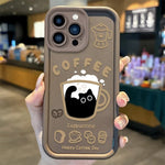 Cute Popular Coffee Cat Cartoon Phone Case for iPhone 7 - 16 Pro, XR, X, XS Max - Non - Slip Silicone Cover - AKM CASE｜iPhone Case & Accesories Worldwide