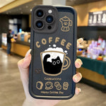 Cute Popular Coffee Cat Cartoon Phone Case for iPhone 7 - 16 Pro, XR, X, XS Max - Non - Slip Silicone Cover - AKM CASE｜iPhone Case & Accesories Worldwide
