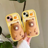 Decompression, 3D Cute Cartoon Blow Bubbles Capybara, Soft Silicone Phone Case, Back Cover - AKM CASE｜iPhone Case & Accesories Worldwide