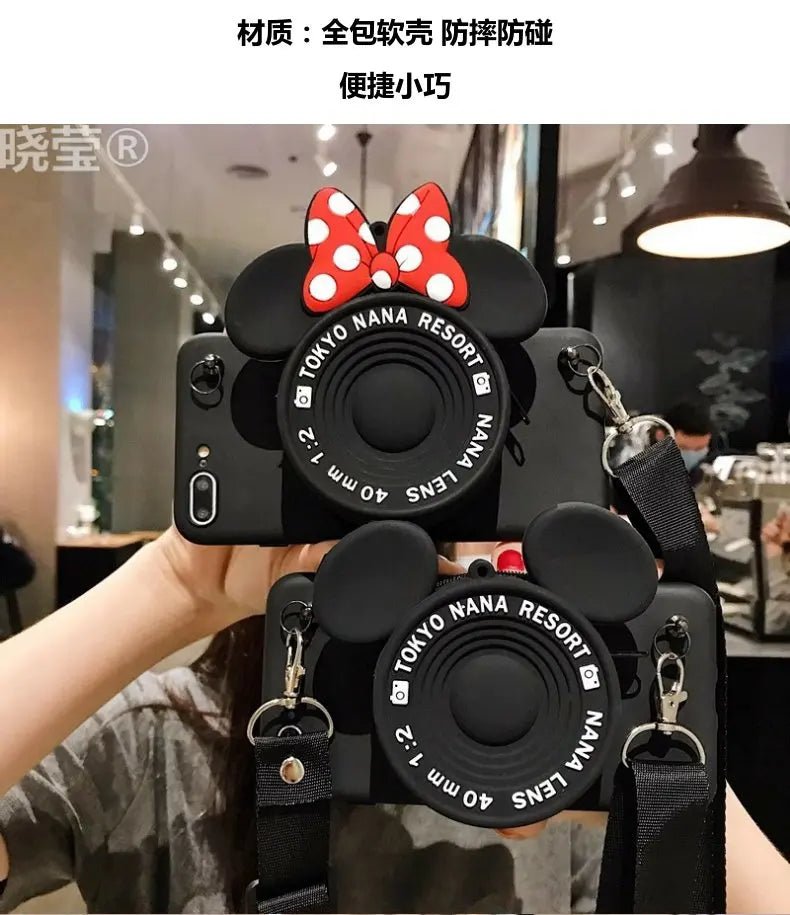 Disney Camera Wallet Case With Rope - AKM CASE｜iPhone Case & Accesories Worldwide