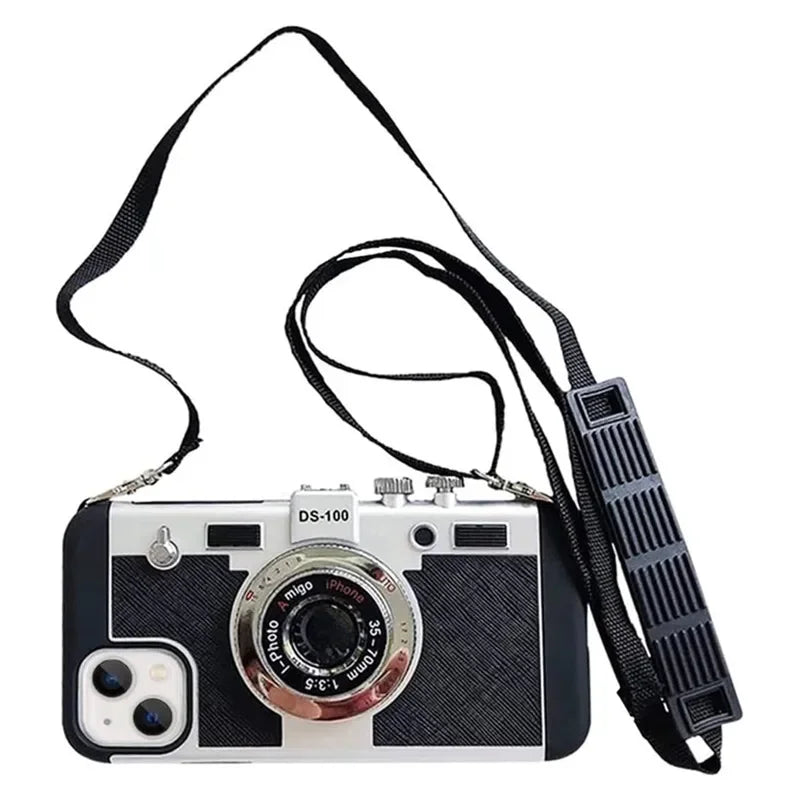 Emily in Paris Vintage Camera Design iPhone Case with Lanyard - Fits iPhone X - 16 Pro Max - AKM CASE｜iPhone Case & Accesories Worldwide