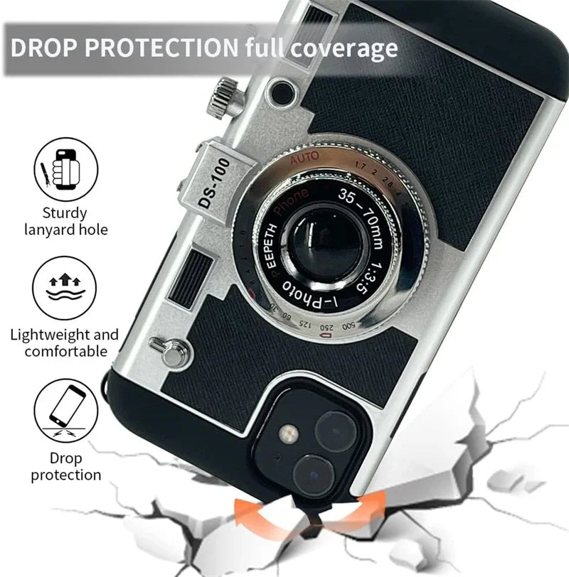 Emily in Paris Vintage Camera Design iPhone Case with Lanyard - Fits iPhone X - 16 Pro Max - AKM CASE｜iPhone Case & Accesories Worldwide