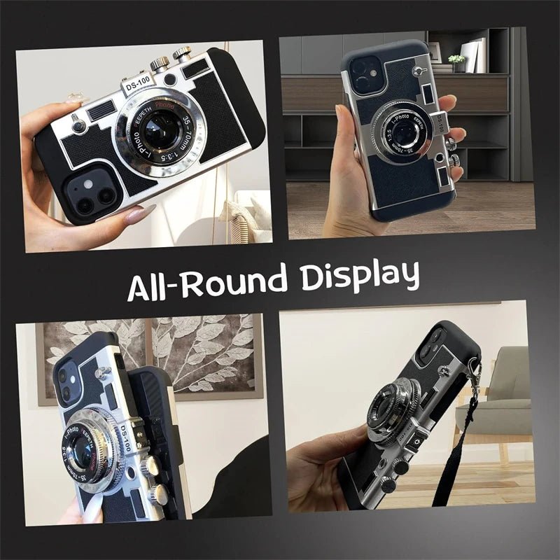 Emily in Paris Vintage Camera Design iPhone Case with Lanyard - Fits iPhone X - 16 Pro Max - AKM CASE｜iPhone Case & Accesories Worldwide
