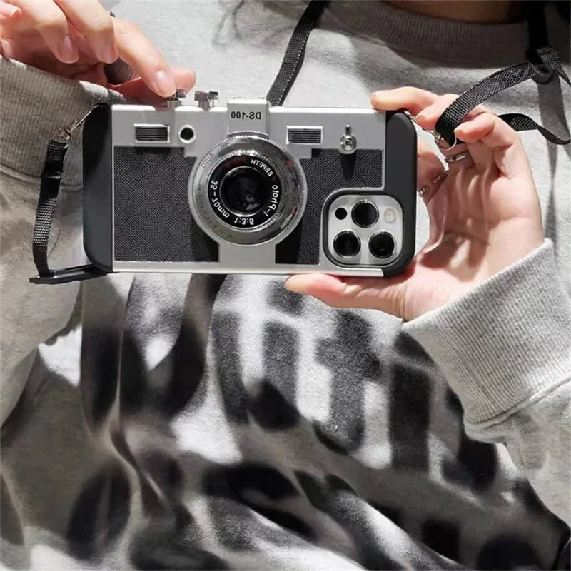 Emily in Paris Vintage Camera Design iPhone Case with Lanyard - Fits iPhone X - 16 Pro Max - AKM CASE｜iPhone Case & Accesories Worldwide