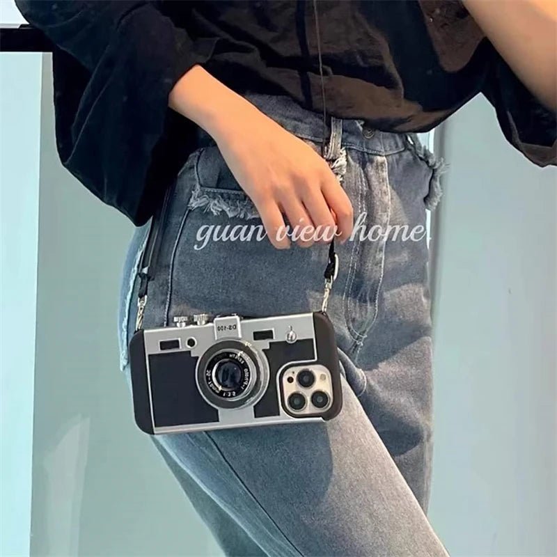 Emily in Paris Vintage Camera Design iPhone Case with Lanyard - Fits iPhone X - 16 Pro Max - AKM CASE｜iPhone Case & Accesories Worldwide
