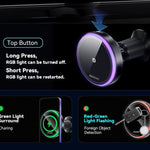 Essager Magnetic Car Phone Holder 15W Wireless Charger Stand Car Mount Charger for Magsafe LED Light - AKM CASE｜iPhone Case & Accesories Worldwide