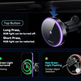 Essager Magnetic Car Phone Holder 15W Wireless Charger Stand Car Mount Charger for Magsafe LED Light - AKM CASE｜iPhone Case & Accesories Worldwide