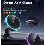 Essager Magnetic Car Phone Holder 15W Wireless Charger Stand Car Mount Charger for Magsafe LED Light - AKM CASE｜iPhone Case & Accesories Worldwide