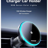 Essager Magnetic Car Phone Holder 15W Wireless Charger Stand Car Mount Charger for Magsafe LED Light - AKM CASE｜iPhone Case & Accesories Worldwide