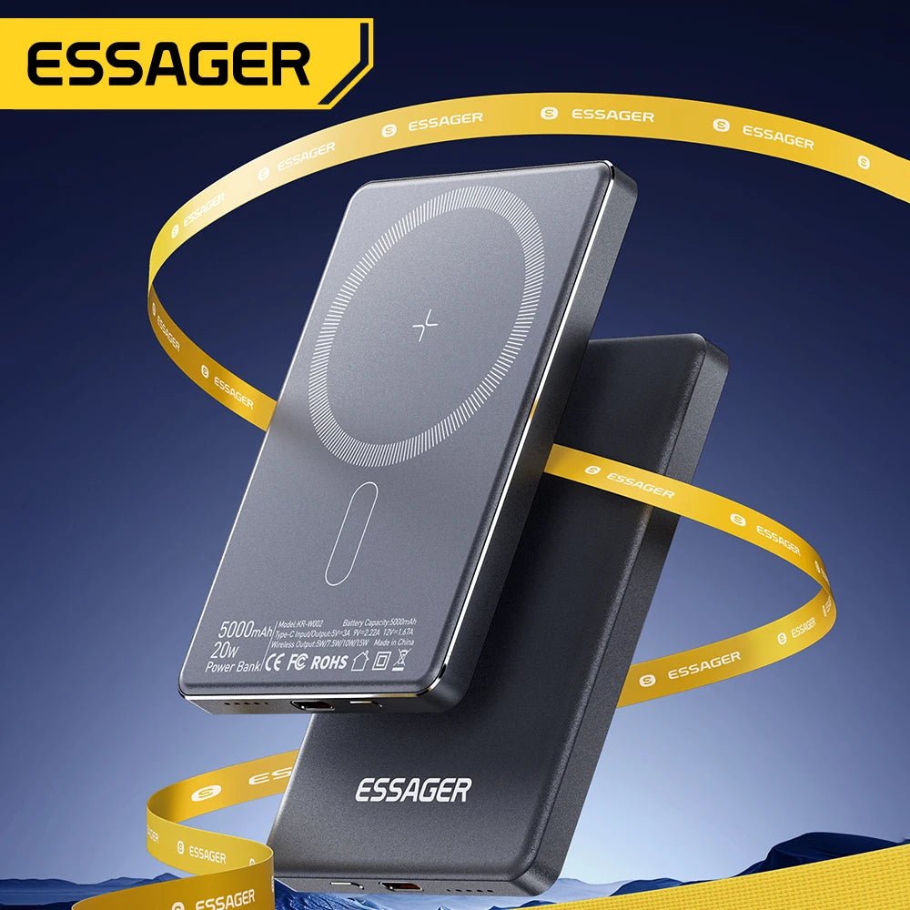 Essager Thin Wireless Power Bank Magnetic 20W 5000mAh Portable Fast Charging External Battery for Magsafe For iPhone - AKM CASE｜iPhone Case & Accesories Worldwide