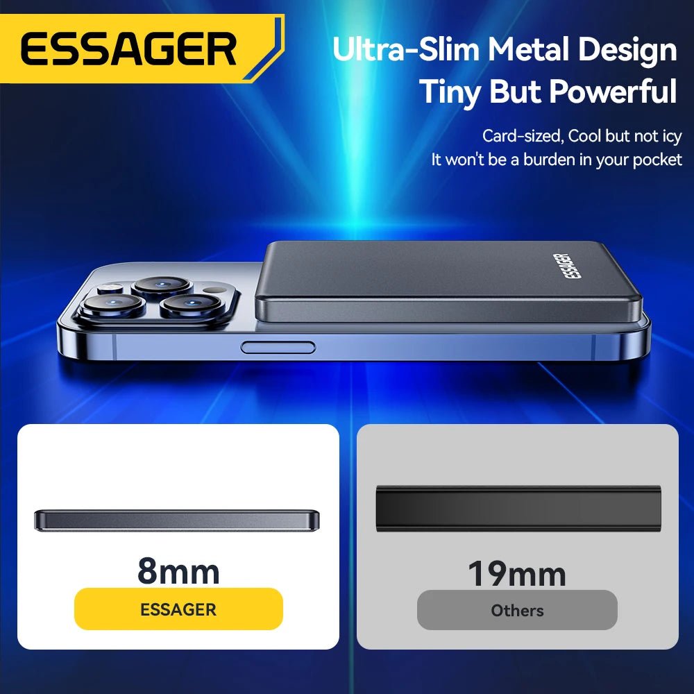 Essager Thin Wireless Power Bank Magnetic 20W 5000mAh Portable Fast Charging External Battery for Magsafe For iPhone - AKM CASE｜iPhone Case & Accesories Worldwide