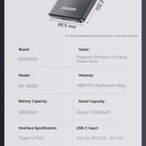 Essager Thin Wireless Power Bank Magnetic 20W 5000mAh Portable Fast Charging External Battery for Magsafe For iPhone - AKM CASE｜iPhone Case & Accesories Worldwide
