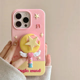 Fashion Moon Star Magic Wand iPhone Case - KASONPAI Silicone Stand Cover - AKM CASE｜iPhone Case & Accesories Worldwide