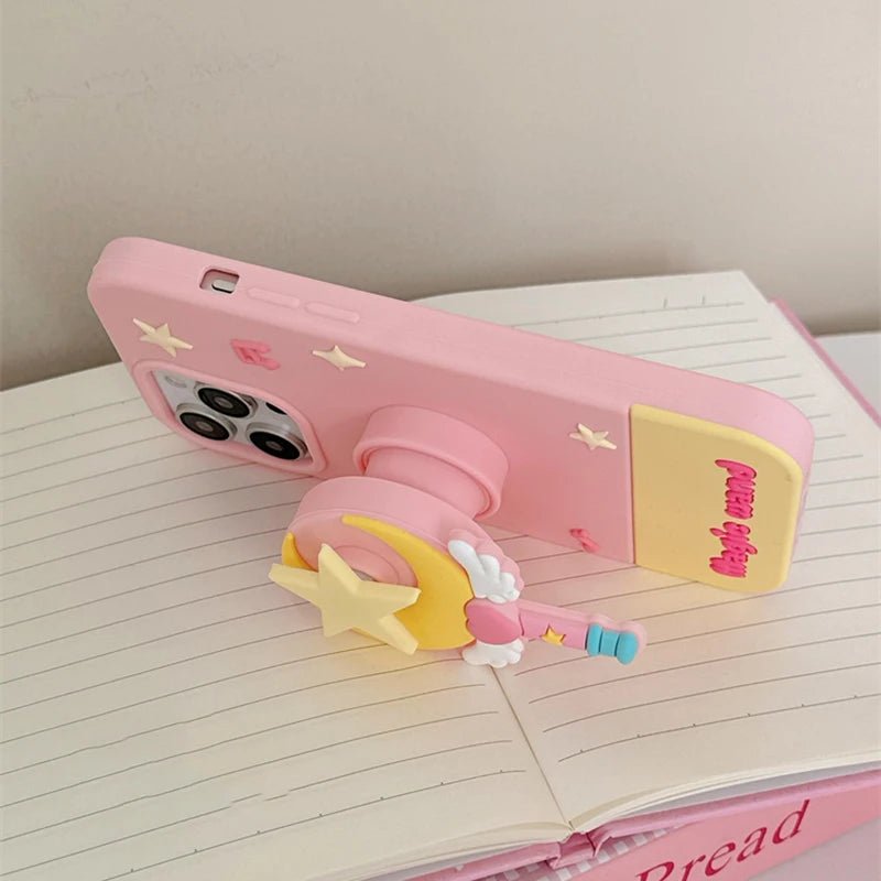 Fashion Moon Star Magic Wand iPhone Case - KASONPAI Silicone Stand Cover - AKM CASE｜iPhone Case & Accesories Worldwide