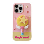 Fashion Moon Star Magic Wand iPhone Case - KASONPAI Silicone Stand Cover - AKM CASE｜iPhone Case & Accesories Worldwide