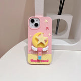 Fashion Moon Star Magic Wand iPhone Case - KASONPAI Silicone Stand Cover - AKM CASE｜iPhone Case & Accesories Worldwide